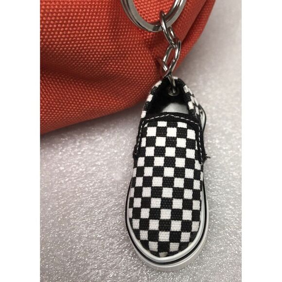 Vans Got This Mini Backpack Orange Black/White Checkered Strap & Keychain UNISEX - Picture 12 of 16